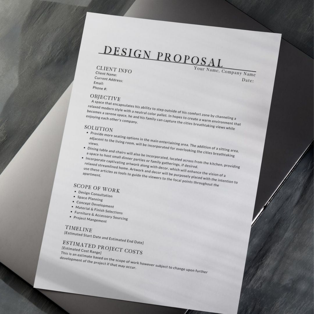 Design Proposal Digital Download