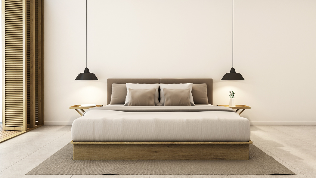 Bedroom interior design modern & loft - 3D render